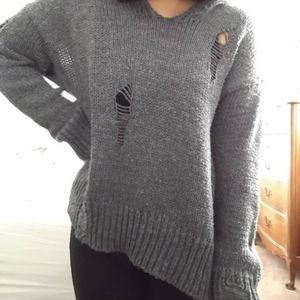 distressed sweater